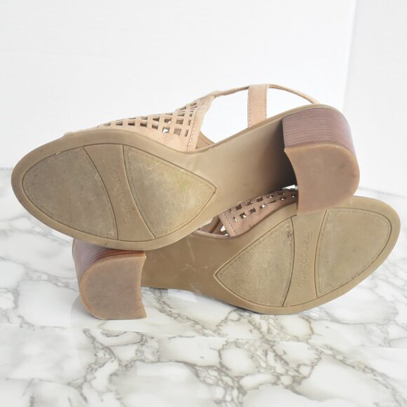 Franco Sarto Harlet 2 Block Heel Sandals Leather Suede Open Toe Size 7.5 M - Picture 6 of 7